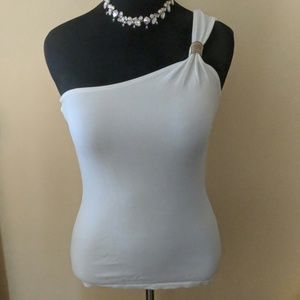 Sexy, White One Shoulder Top